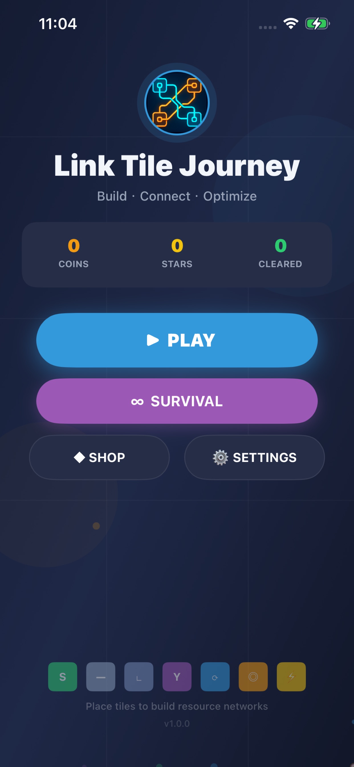 Link Tile Journey level selection screen